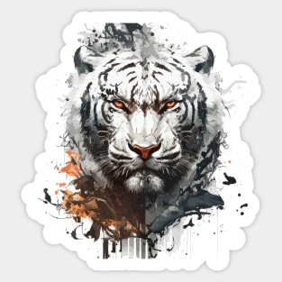 Tiger Portrait Animal Painting Wildlife Outdoors Adventure Sticker